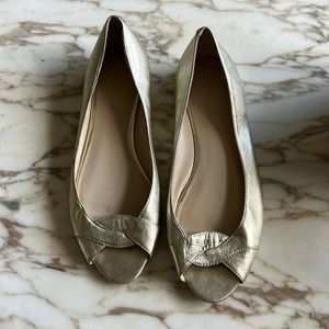 Gold Nine West Flats Size 9